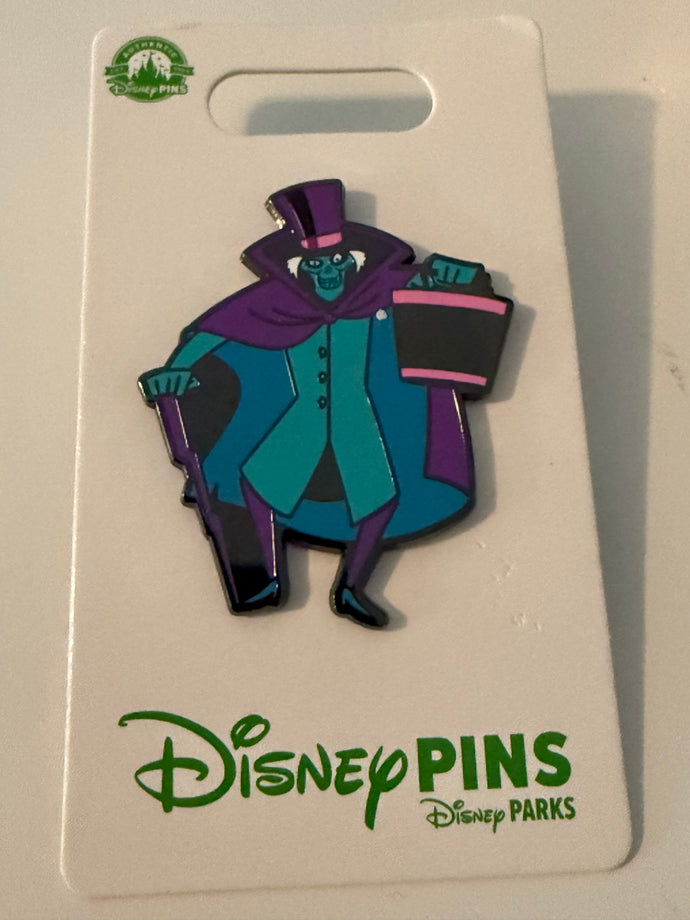 Hat Box Ghost Haunted Mansion Pin New on Card