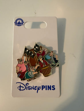 Captain Hook, Smee, and Pirates Pin New on Card