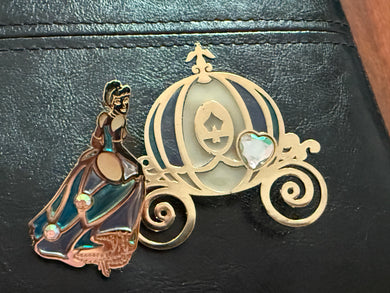 Cinderella with Carriage Stained Glass Pin