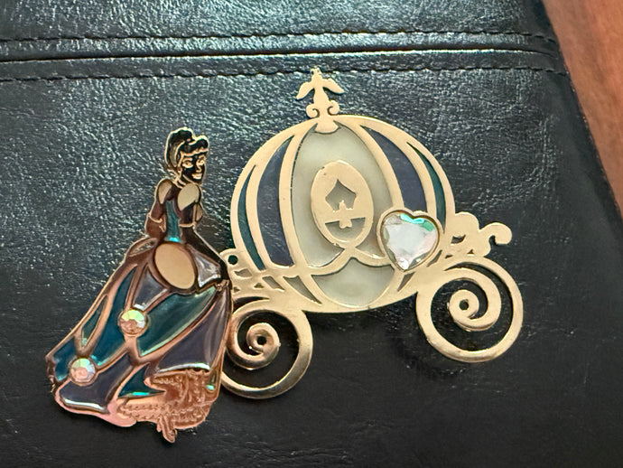 Cinderella with Carriage Stained Glass Pin