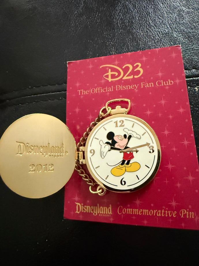 D23 2012 Castle Pocket Watch Pin Featuring Mickey Mouse