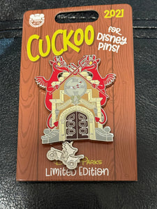 Mr. Toad's Wild Ride Cuckoo Clock Limited Edition Pin New on Card