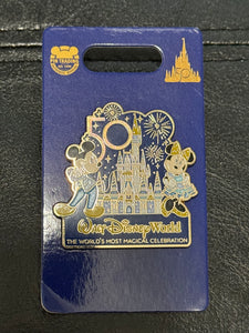 Walt Disney World Mickey and Minnie 50th Anniversary Pin New on Card