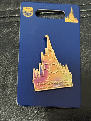 Walt Disney World 50th Anniversary Castle Pin New on Card