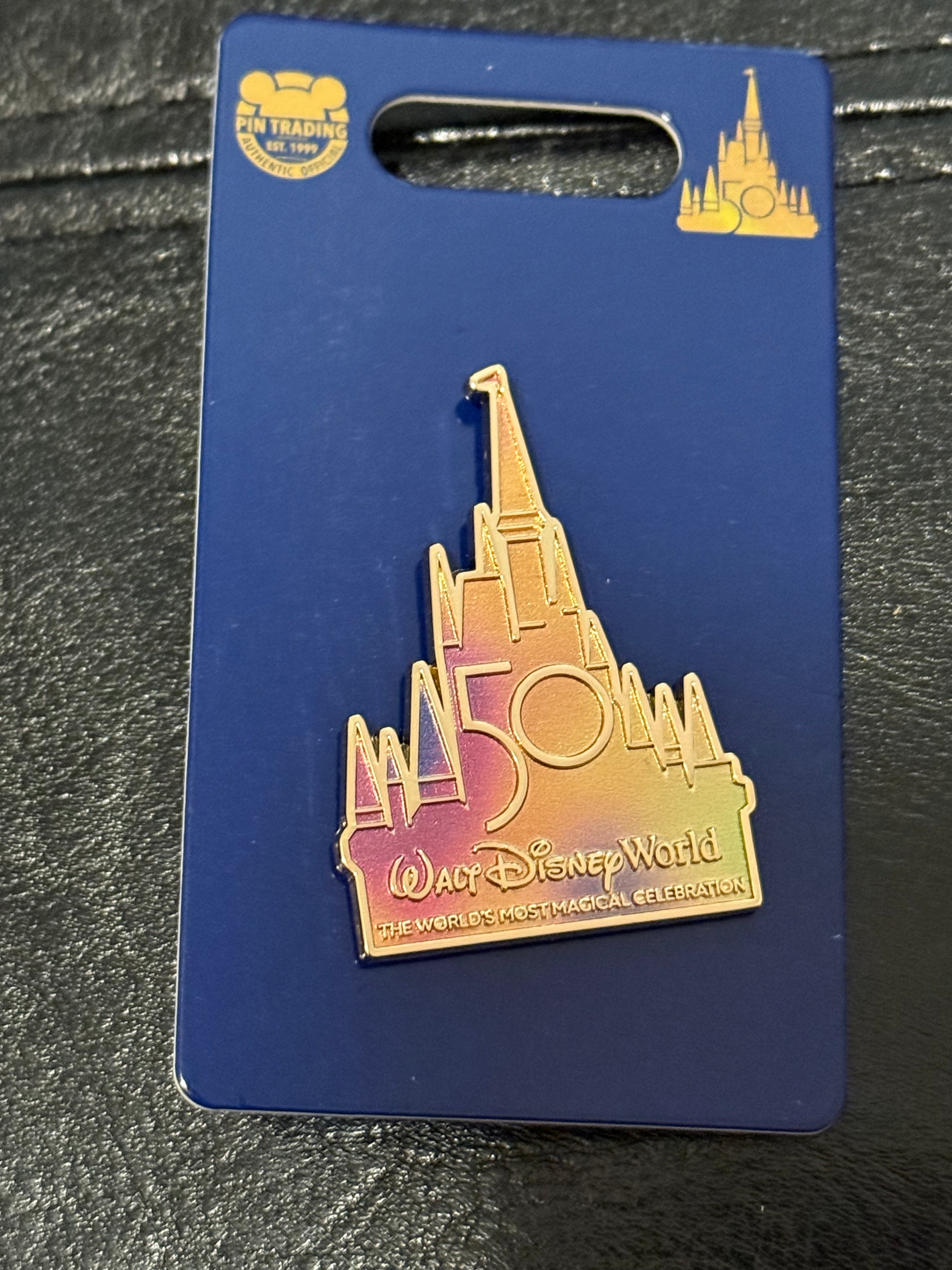 Walt Disney World 50th Anniversary Castle Pin New on Card