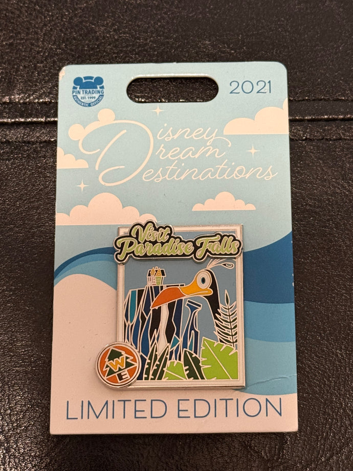 Visit Paradise Falls Up Limited Edition Pin New on Card