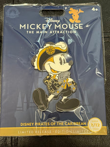 Mickey's Main Attraction Pirates of the Caribbean Limited Release Pin New on Card