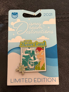 Peter Pan Visit Neverland Limited Edition Pin New on Card