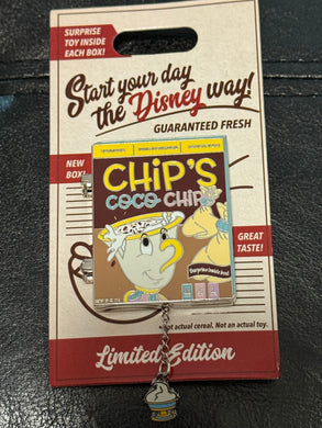 Chip's Coco Chip's Beauty and the Beast Cereal Limited Edition Pin New on Card