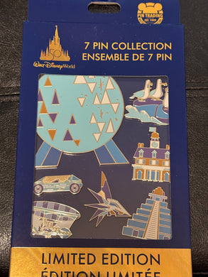 Walt Disney World 50th Anniversary Epcot 7 Pin Limited Edition Set New in Package