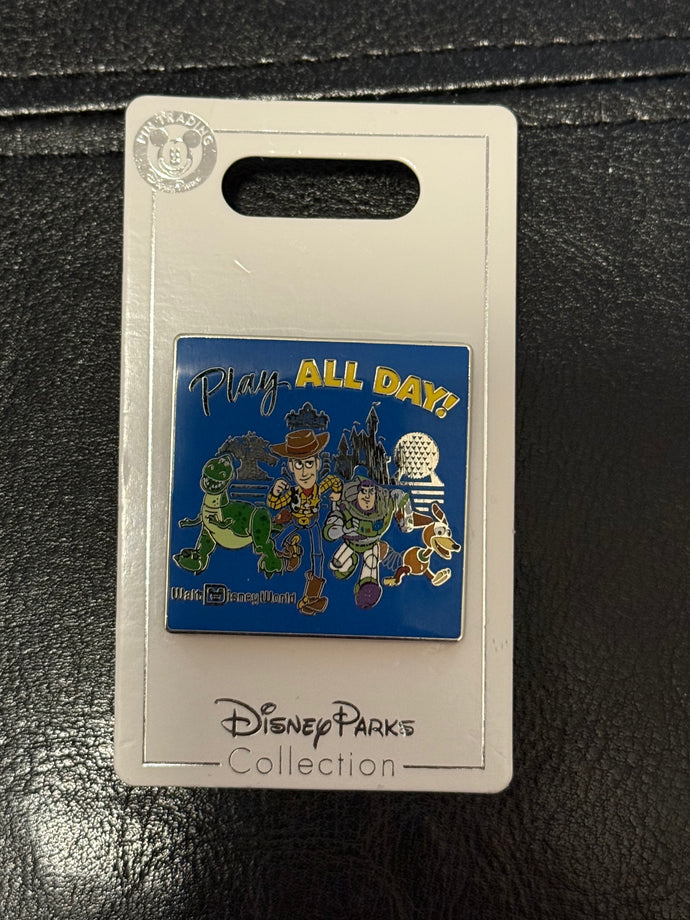 Toy Story Play All Day Pin New on Card