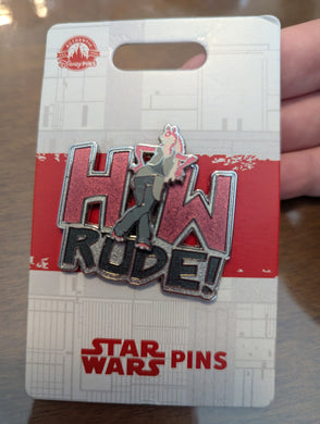 Star Wars How Rude Pin New on Card