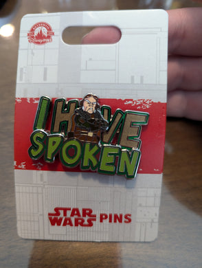 Star Wars I Have Spoken Pin New on Card