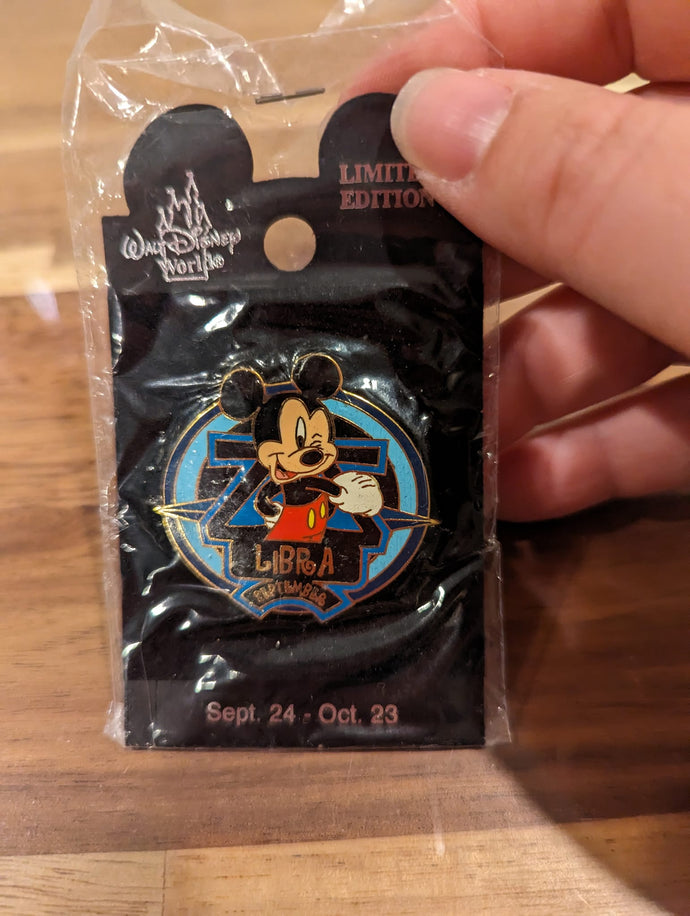 Mickey Mouse Libra Limited Edition Pin New on Card