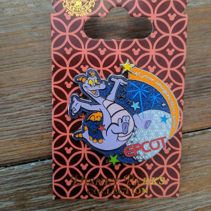 Epcot Figment Let Your Imagination Soar Pin New on Card