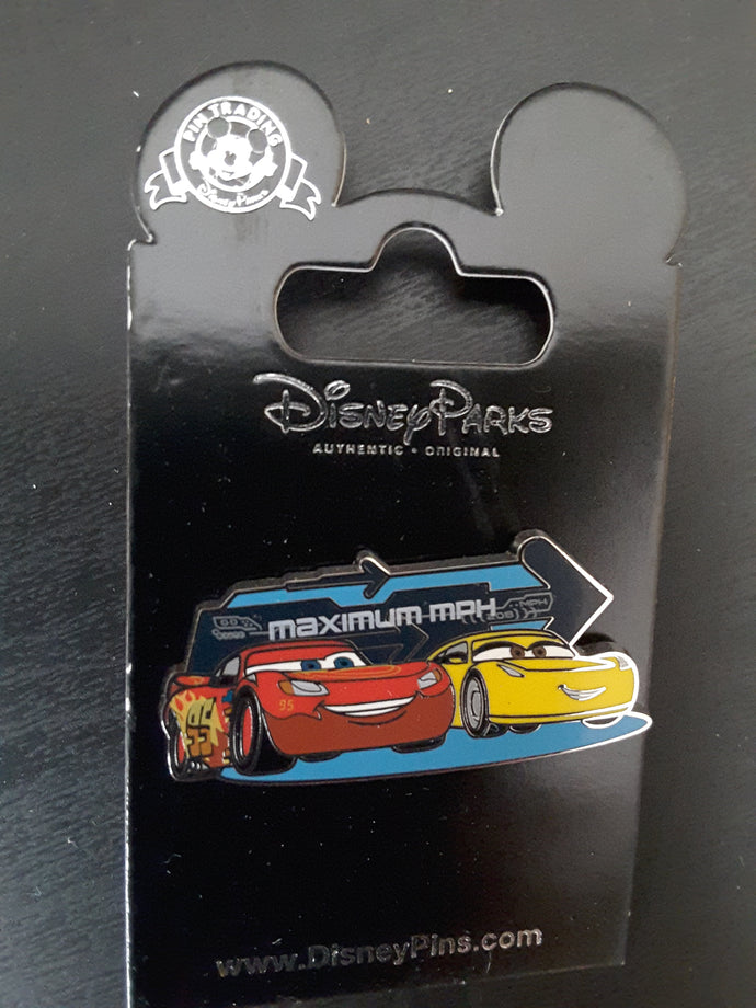Lightning McQueen and Cruz Maximum MPH from Cars Pin New on Card