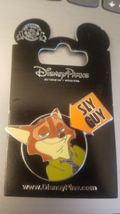 Nick from Zootopia "Sly Guy" Pin New on Card