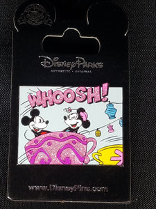 Whoosh Mickey and Minnie on the Teacups Pin