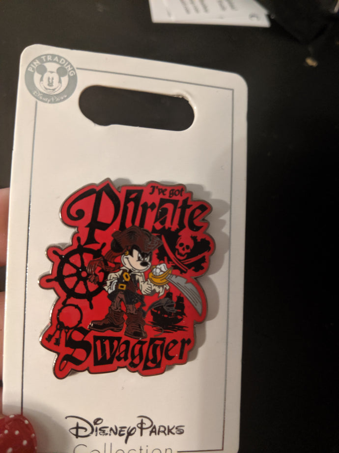Mickey Mouse I've Got Pirate Swagger Pin New on Card