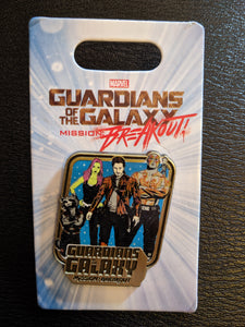Guardians of the Galaxy Pin Featuring Rocket, Gamora, Star Lord, and Drax New on Card