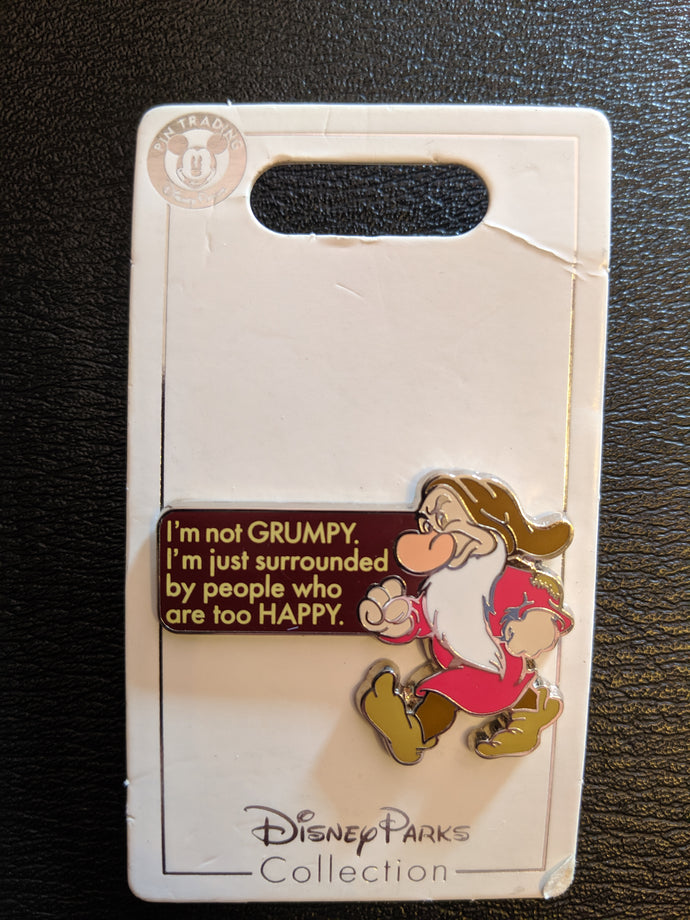 Grumpy from Snow White Pin New on Card