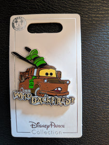 Tow Mater "Who Backfired" Pin New on Card from Cars
