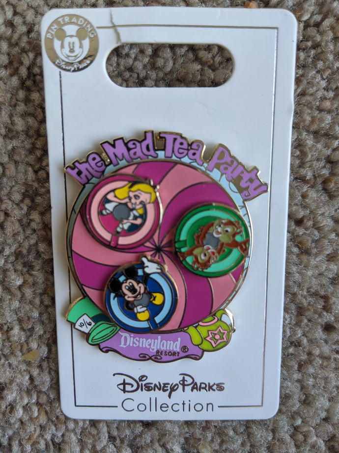 Disneyland The Mad Tea Party Spinner Pin New on Card