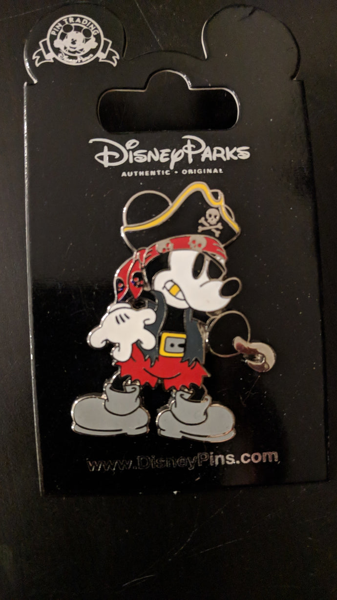 Pirate Mickey Pin New on Card
