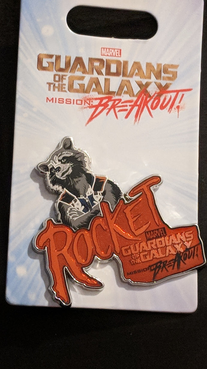 Guardians of the Galaxy Rocket Pin New on Card