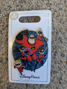 Incredibles Family Pin on Pin New on Card