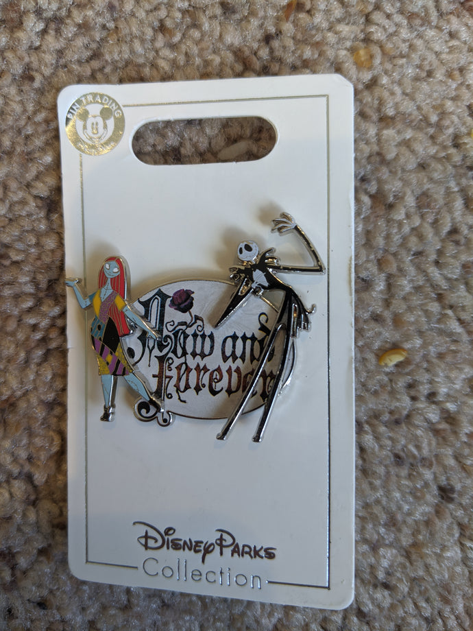 Jack and Sally Now and Forever Pin New on Card