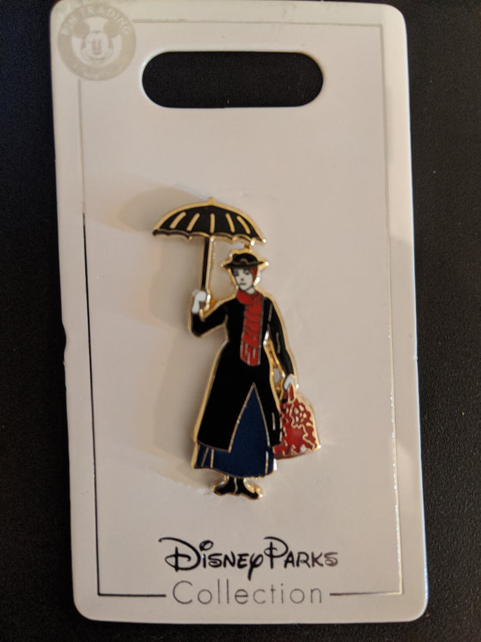 Mary Poppins Wearing Her Black Dress Pin New on Card