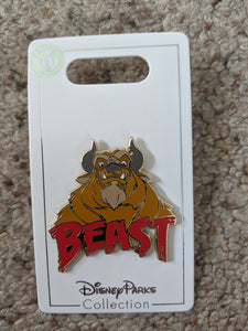 Beast from Beauty and the Beast Pin New on Card