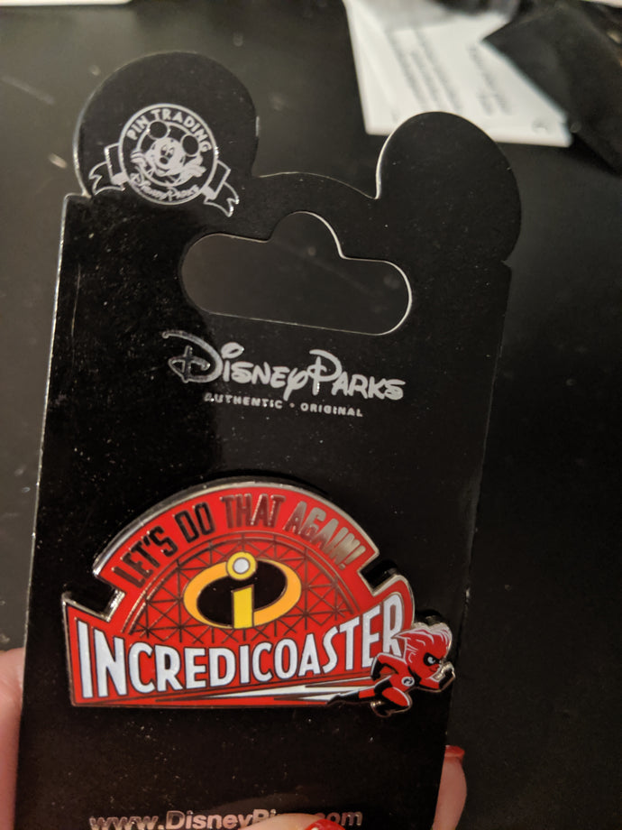 Incredibles Incredicoaster Pin New on Card