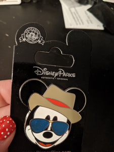 Mickey Wearing a Hat and Sunglasses Pin New on Card
