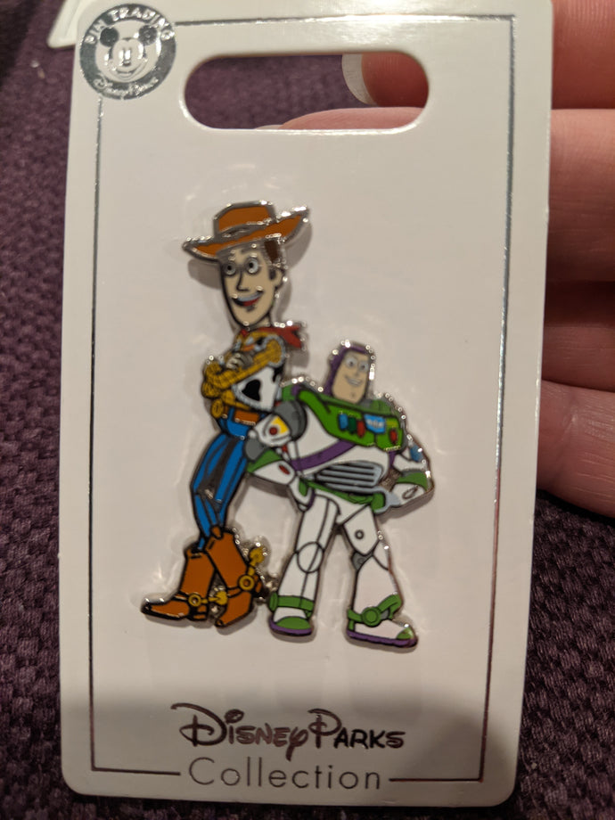 Buzz and Woody Toy Story Pin New on Card