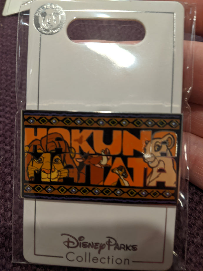 Hakuna Matata Lion King Pin New on Card