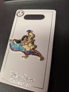 Aladdin and Jasmine Magic Carpet Ride Pin New on Card