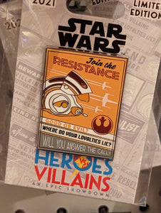 Star Wars Join The Resistance Limited Edition Pin New on Card